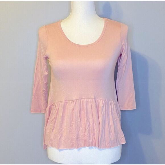 NWT Tru Luv 3/4 Sleeve Flowy Pink Top - Picture 1 of 8
